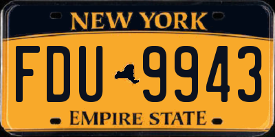 NY license plate FDU9943