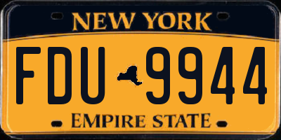 NY license plate FDU9944