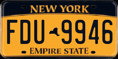 NY license plate FDU9946