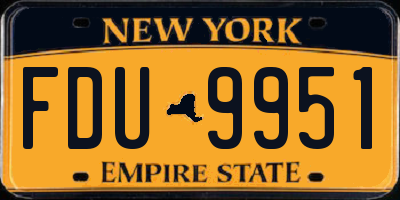 NY license plate FDU9951