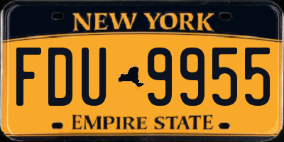 NY license plate FDU9955