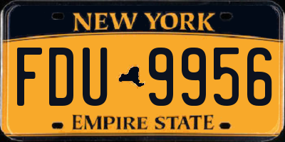 NY license plate FDU9956
