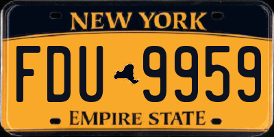 NY license plate FDU9959