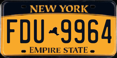 NY license plate FDU9964