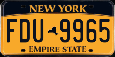 NY license plate FDU9965