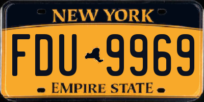 NY license plate FDU9969