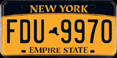 NY license plate FDU9970