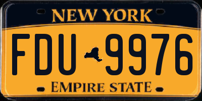 NY license plate FDU9976