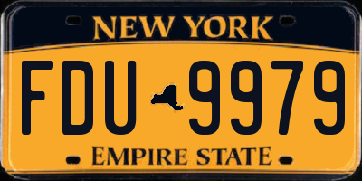 NY license plate FDU9979