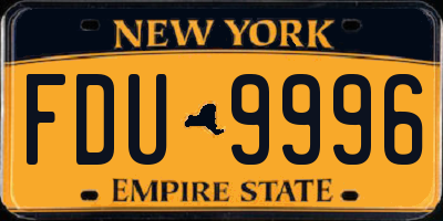 NY license plate FDU9996