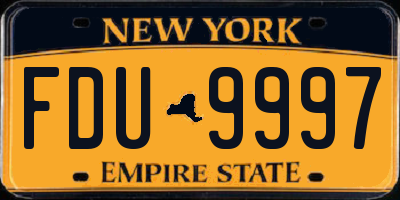 NY license plate FDU9997