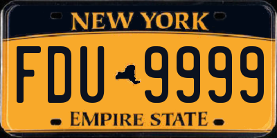 NY license plate FDU9999