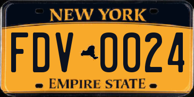 NY license plate FDV0024