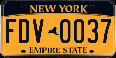 NY license plate FDV0037