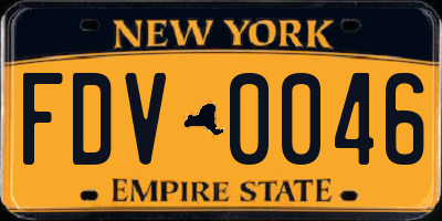 NY license plate FDV0046