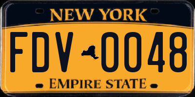 NY license plate FDV0048