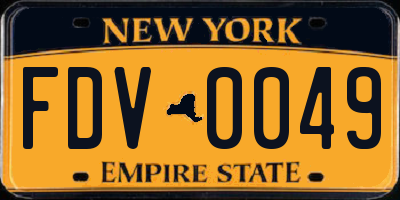 NY license plate FDV0049