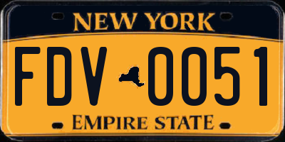 NY license plate FDV0051