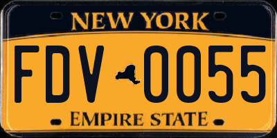 NY license plate FDV0055
