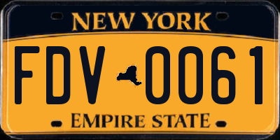 NY license plate FDV0061