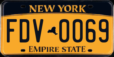 NY license plate FDV0069