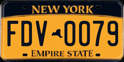 NY license plate FDV0079