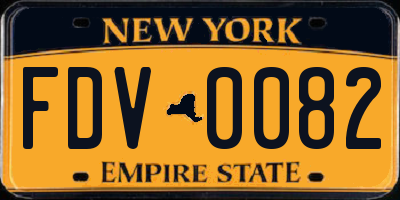 NY license plate FDV0082