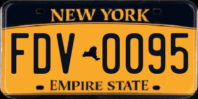 NY license plate FDV0095