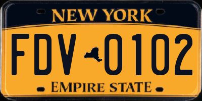 NY license plate FDV0102