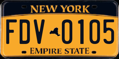 NY license plate FDV0105