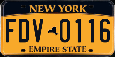 NY license plate FDV0116