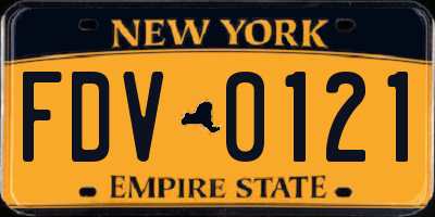 NY license plate FDV0121