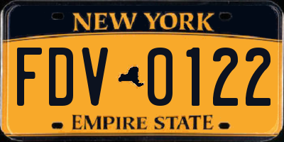 NY license plate FDV0122
