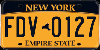 NY license plate FDV0127