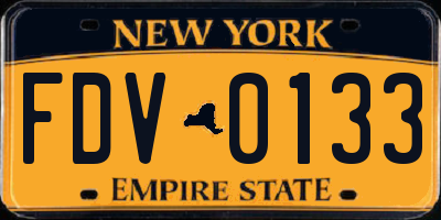 NY license plate FDV0133