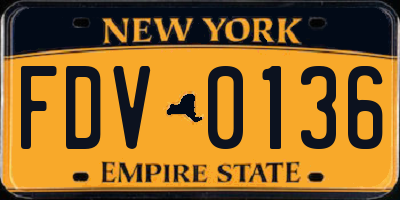 NY license plate FDV0136