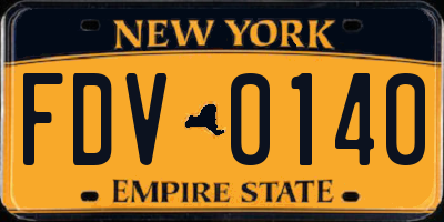 NY license plate FDV0140