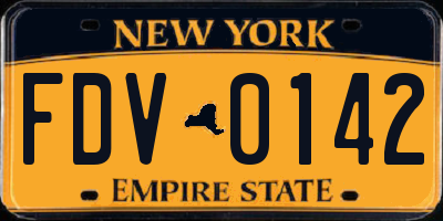 NY license plate FDV0142