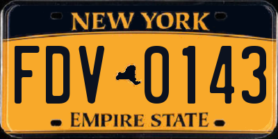 NY license plate FDV0143