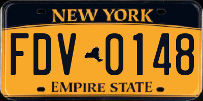 NY license plate FDV0148