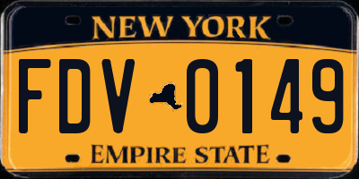 NY license plate FDV0149