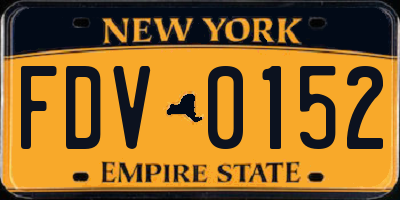 NY license plate FDV0152