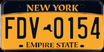 NY license plate FDV0154