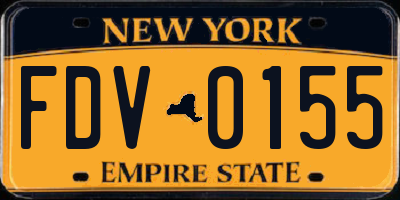 NY license plate FDV0155