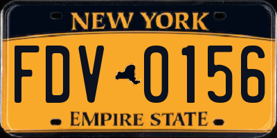 NY license plate FDV0156