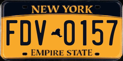 NY license plate FDV0157