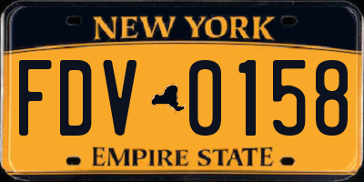 NY license plate FDV0158