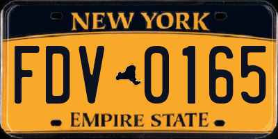 NY license plate FDV0165