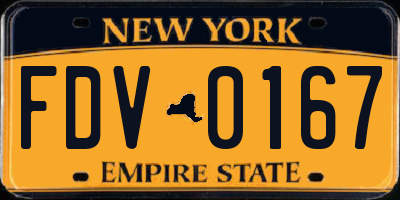 NY license plate FDV0167