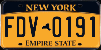 NY license plate FDV0191